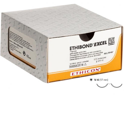 ETHIBOND EXCEL W6923-3/0, белый, 75 см, кол.-реж. 17 мм х 2 3/8, Johnson & Johnson 