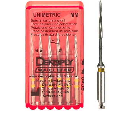 Penetration drill №208 (6 шт.), 1 полоса, желтый, Maillefer