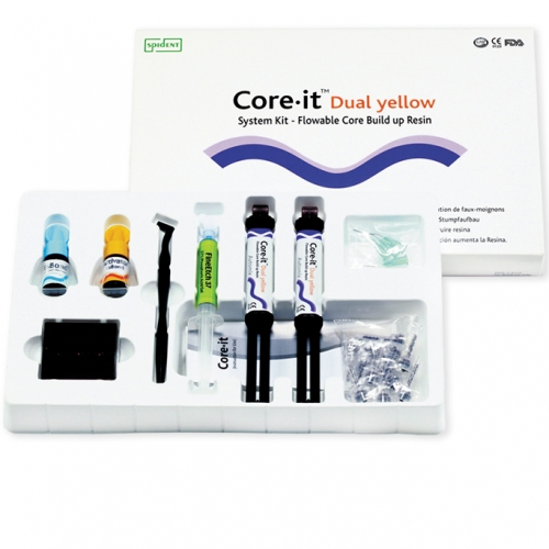 Core It Dual yellow system kit (Большой Набор композитный материал 2 шпр по 10 г ,1 Эсбонд (5мл),1Эс