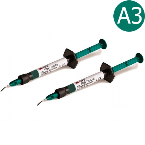 Filtek Bulk Fill Flowable, Оттенок A3, жидкотекучий композитный материал (2 шприца по 2 гр, 20 насад