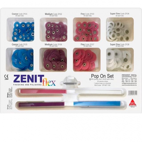 Набор вставных дисков Zenit flex Snap On (8х30 дисков, 20 штрипсов, дискодер), President Dental Germ