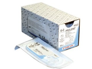 Prolene W525 нить 4/0, 45 см, игла режущая 16мм, 3/8, 12 шт. /Ethicon