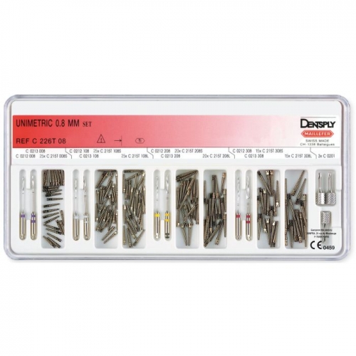 Unimetric 0,8 mm Set-набор штифтов (145шт.+11инстр.), Maillefer