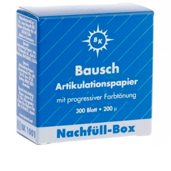 Артикуляционная бумага Bausch ВК 1001 - копирка бауш прямая 200 мкрн, 300л, синяя