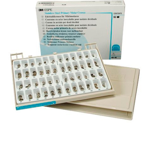 Коронки ROWNS KIT ND-48 из нержавеющей стали для временных (молочных) зубов. Набор 48шт., 3М
