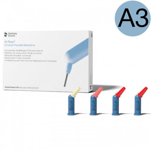 X-Flow - цвет A3 (16 компьюл по 0,25гр.), текучий композитный материал. Dentsply