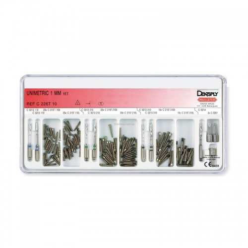 Unimetric 1,0 mm Set-набор штифтов 120 шт. +10 инстр./C226T00001000/Maillefer