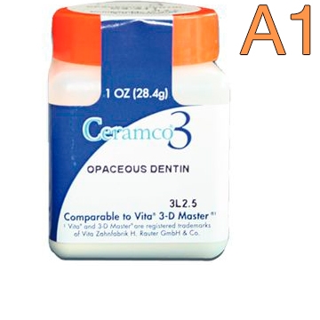 Ceramco 3 Opaceous Dentine цвет A1, 1 унция 28.4г (Опак-дентин)