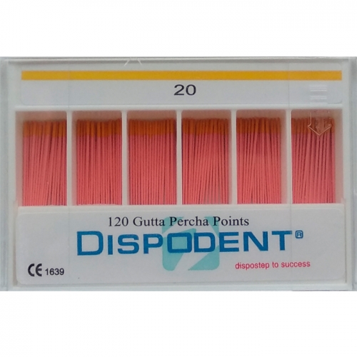 Штифты гуттаперчевые 02 №20 (120шт), Dispodent