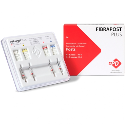 Штифты стекловолоконные "Fibrapost Plus" композитные- набор (24шт.+4 развертки), PD (Швейцария)
