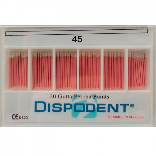 Штифты гуттаперчевые 02 №45 (120шт), Dispodent