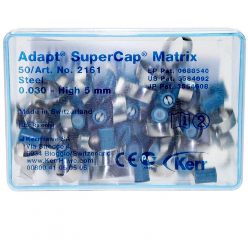 2161 Матрицы стальные SuperCap Matrices Dead-Soft (50 шт, стальные 0,03, высота 5,0 мм)
