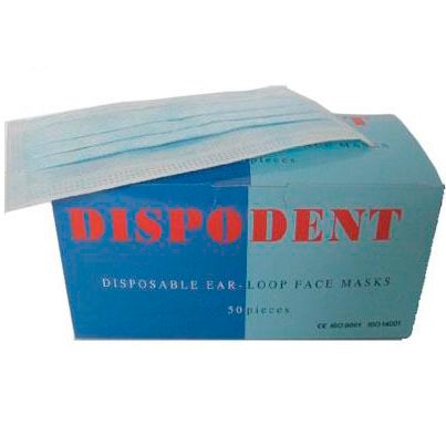 Маски 3-х слойные  50 шт. Dispodent