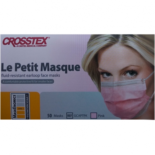 Маски медицинские детский размер 85ммх155мм Isofluid Petit /розовые, 50 шт. /Crosstex (США)