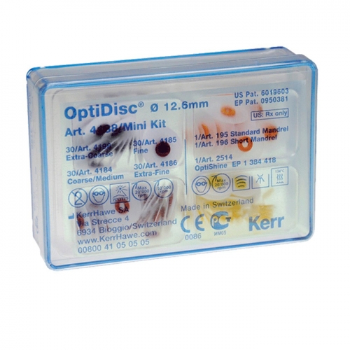 4188 OptiDisc Mini Kit - набор (4вида х 30шт.+1дискодержатель+1щетка Оклюбраш) d12,6мм, KERR