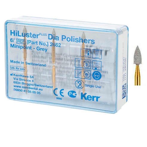 Резинки для композитов HiLusterPlus Dia Polishers 2662 (форма острый кончик), KERR