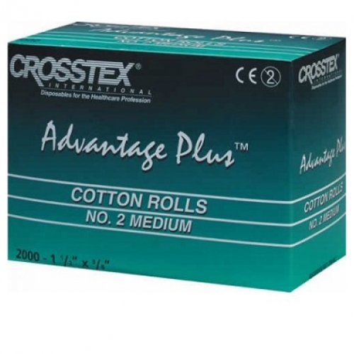 Валики ватные Advantage Plus №2, 2000 шт., Crosstex