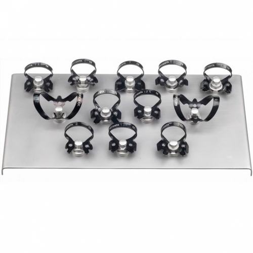 Раббердам-набор 129-S12-TN ЧЕРНЫЙ (12 креп.на подставке), Medenta Instruments Co