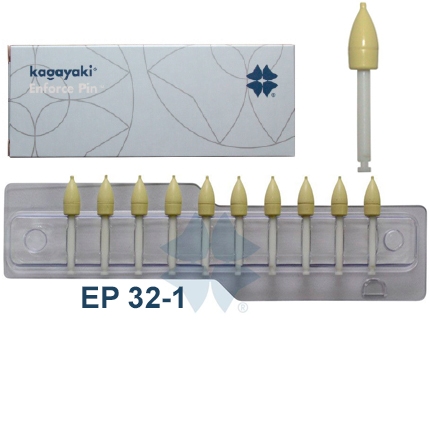 Полиры Kagayaki Enforce Pin 10шт.-Пуля (конус) желтый мелкий уретановый  ЕР32-1